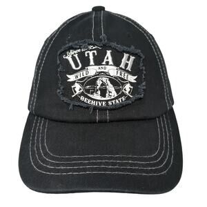 Utah Wild And Free Beehive State Slideback Baseball Cap Black One Size SNC